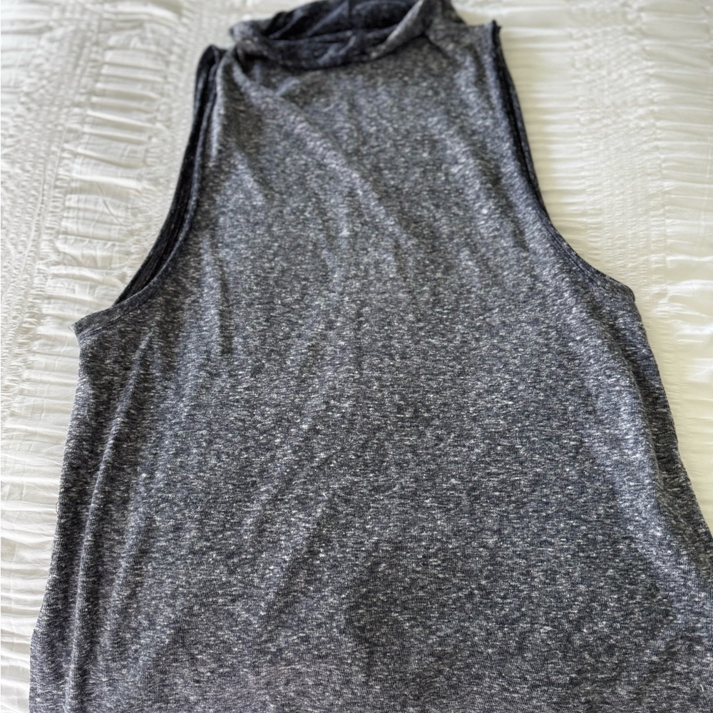 Free People Mock Neck Women's Tank Top - Charcoal Gray